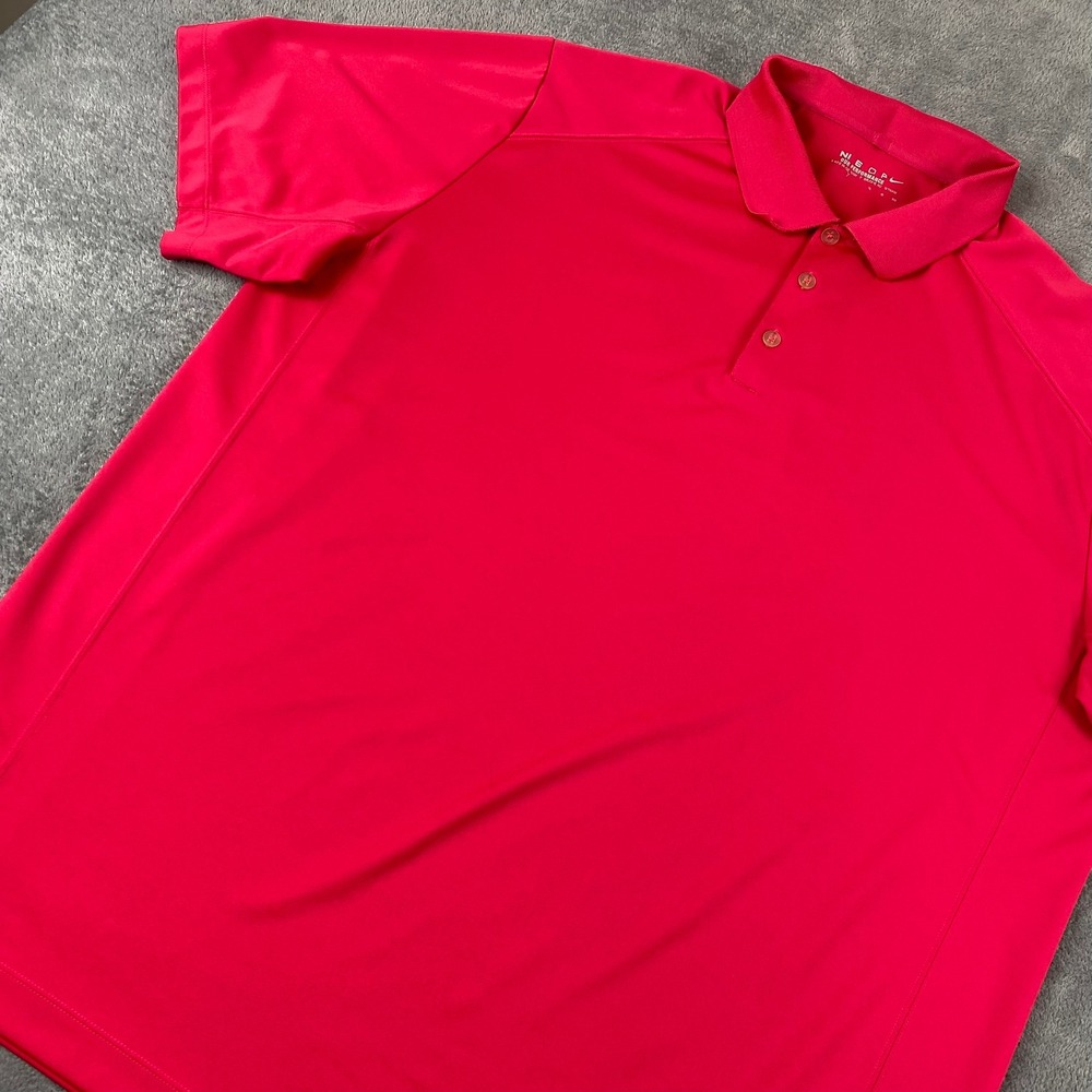 Nike Mens 2XL Polo Shirt Red Performance‎ Golf Short Sleeve Active Work Outdoors